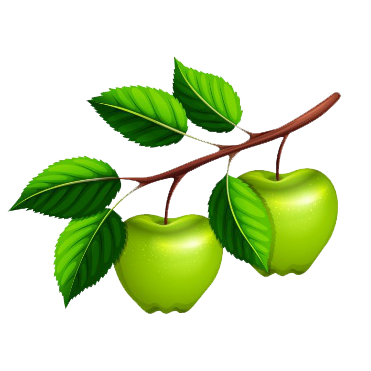 apple two apples on stem animated graphic